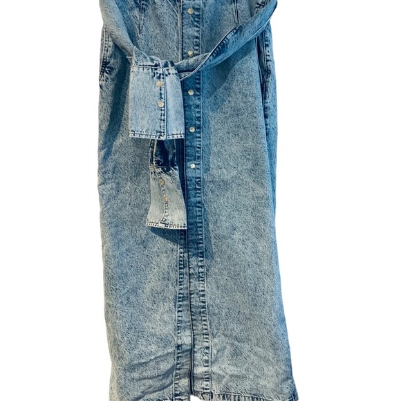 🇨🇦⚜️Joelle Collection Small Blue Jeans Skirt Queen Gold Snaps belt LIKE NEW🇨🇦⚜️ - Picture 2 of 11